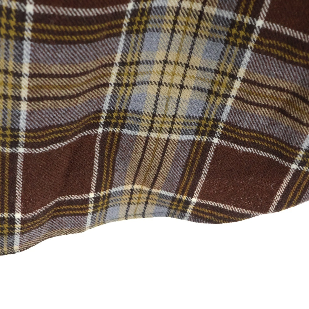 GUCCI(グッチ) Wool Checked L/S Shirt ウール チェック スタンドカラー 長袖シャツ ブラウン 538834 ZAACR