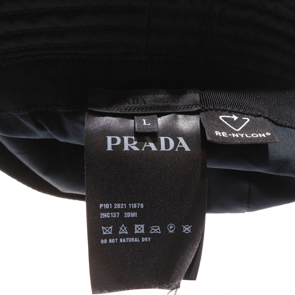 PRADA(プラダ) Re-Nylon リナイロン トライアングルロゴプレート バケットハット 帽子 ブラック 2HC137 2DMI