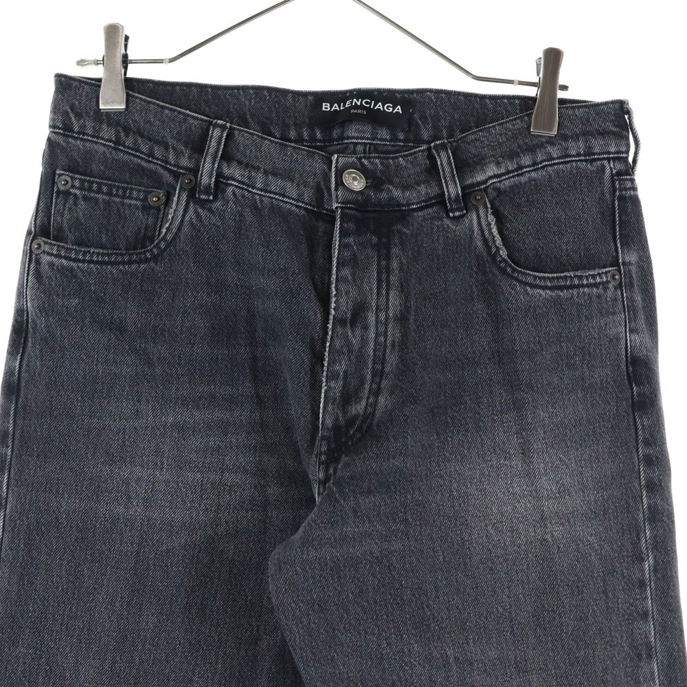 BALENCIAGA(バレンシアガ) 18SS ダメージ加工 ウォッシュド ストレート デニムパンツ ブラック 486225 TUE14