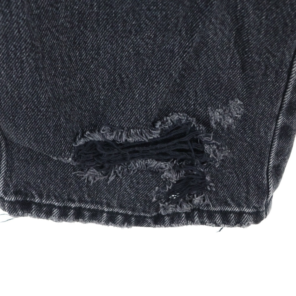BALENCIAGA(バレンシアガ) 18SS ダメージ加工 ウォッシュド ストレート デニムパンツ ブラック 486225 TUE14