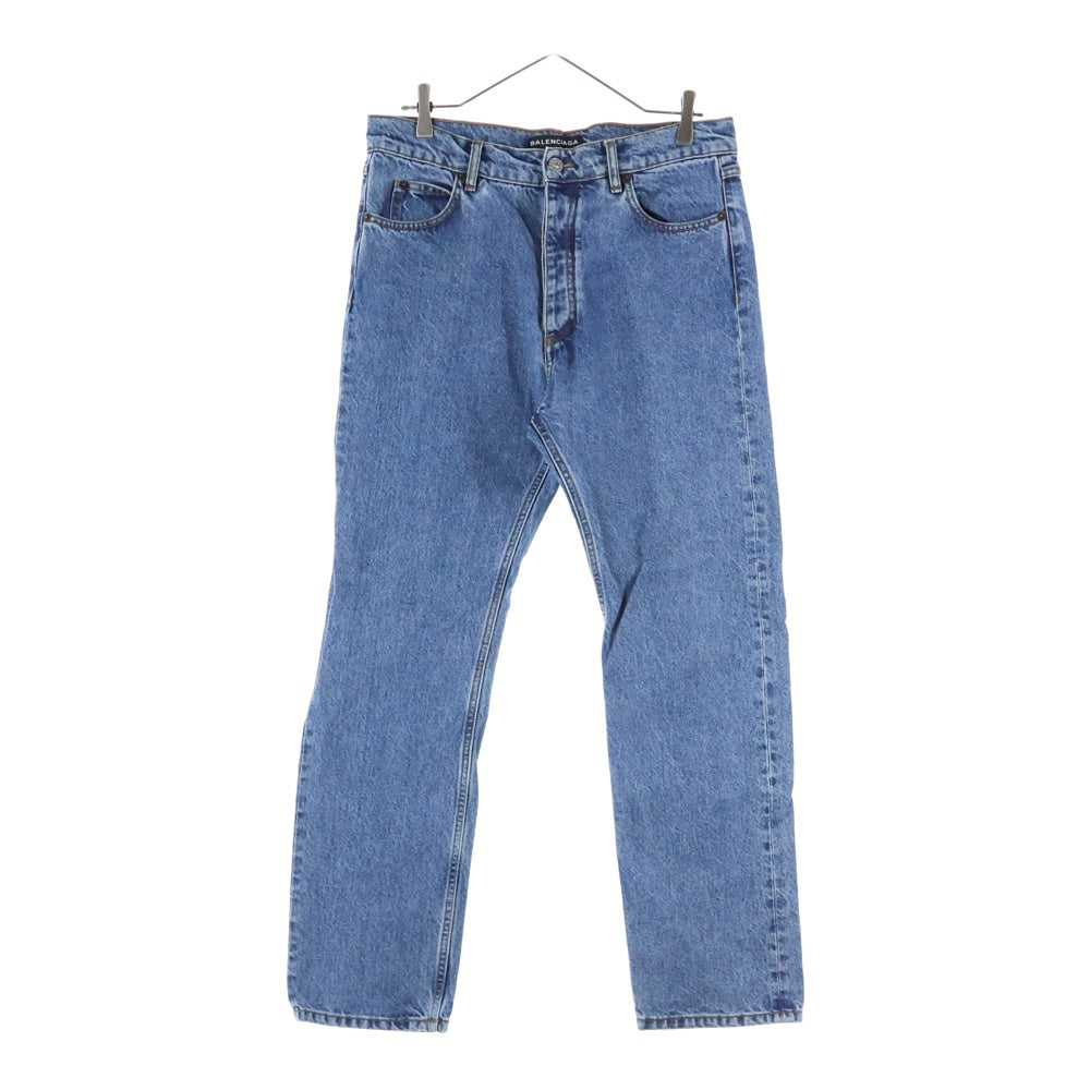 BALENCIAGA(バレンシアガ) 17SS ウォッシュ加工 ボタンフライ ストレート デニムパンツ インディゴ 460800 TUE18