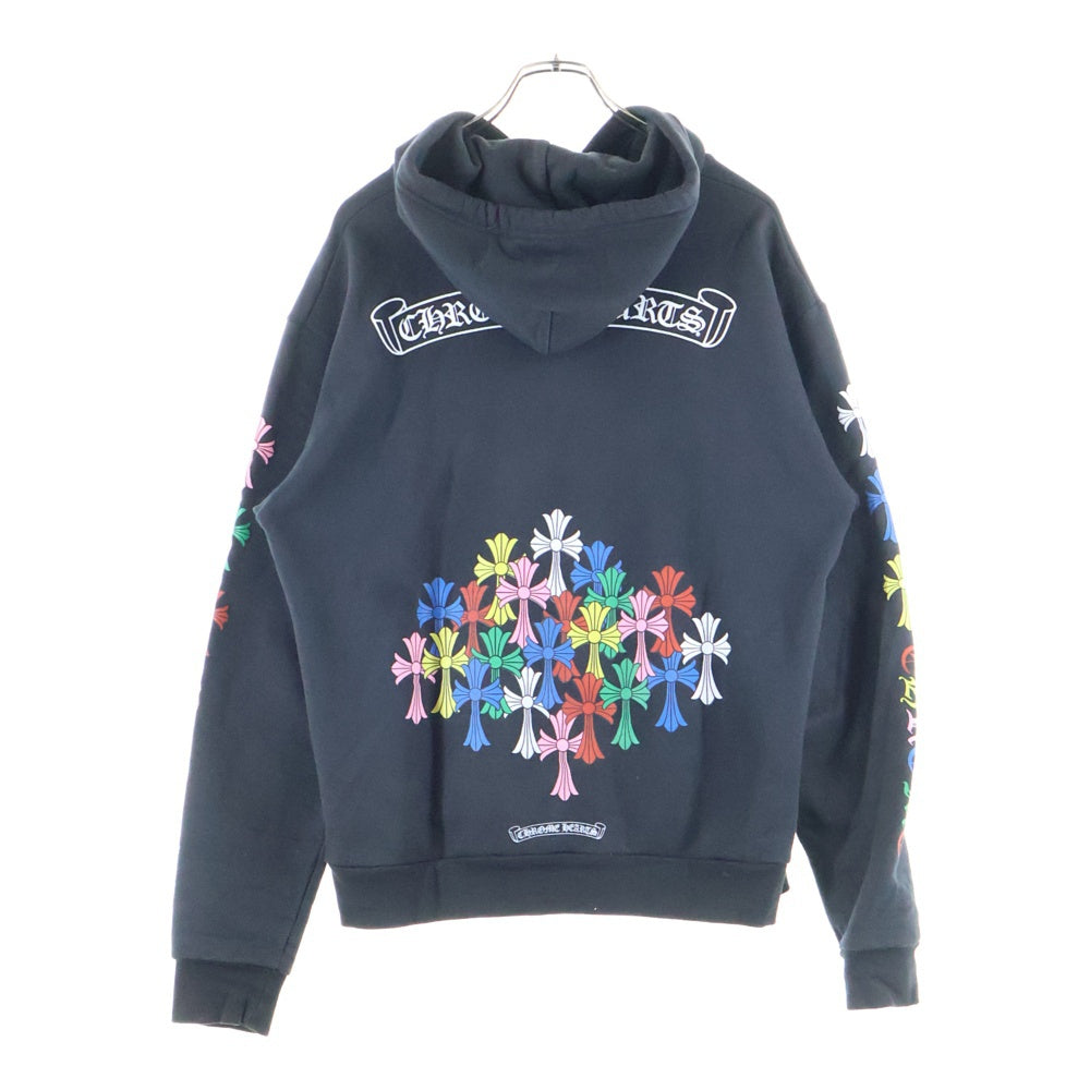 CHROME HEARTS(クロムハーツ) 22SS MLT COL CEM CRS HOODIE マルチカラーセメタリークロス プルオーバーパーカー スウェットフーディ ブラック