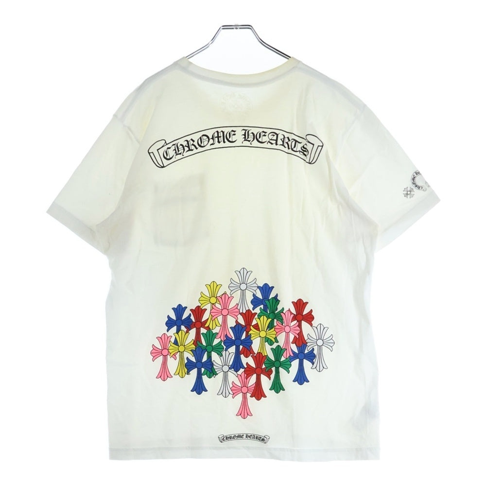 CHROME HEARTS(クロムハーツ) MLT COL CEM CRS TEE マルチカラーセメタリークロス クルーネック半袖Tシャツ カットソー ホワイト