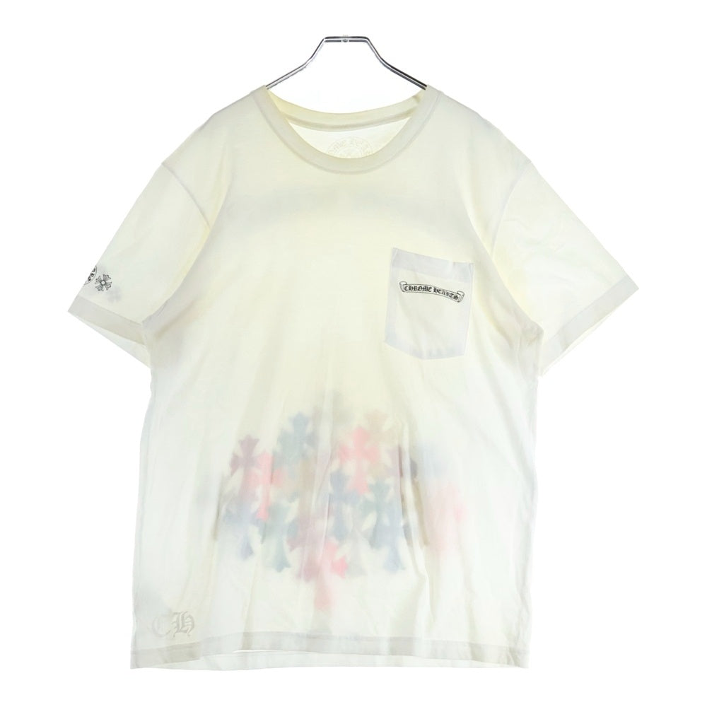 CHROME HEARTS(クロムハーツ) MLT COL CEM CRS TEE マルチカラーセメタリークロス クルーネック半袖Tシャツ カットソー ホワイト
