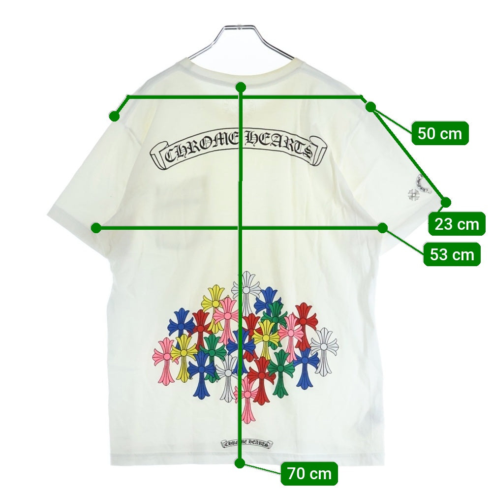 CHROME HEARTS(クロムハーツ) MLT COL CEM CRS TEE マルチカラーセメタリークロス クルーネック半袖Tシャツ カットソー ホワイト