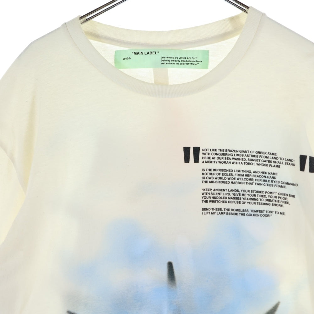 OFF-WHITE(オフホワイト) 18AW LIBERTY L/S TEE 自由の女神 プリント クルーネック長袖Tシャツ カットソー ホワイト