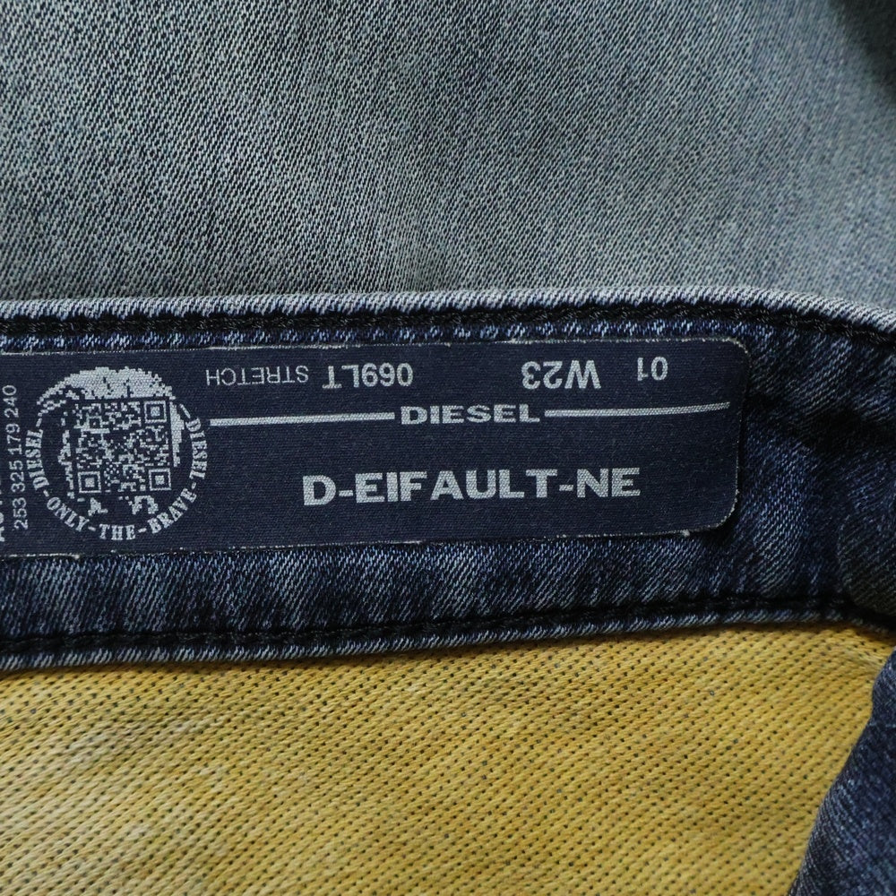 DIESEL(ディーゼル) D-EIFAULT-NE ジップデザイン スキニーデニムパンツ インディゴ
