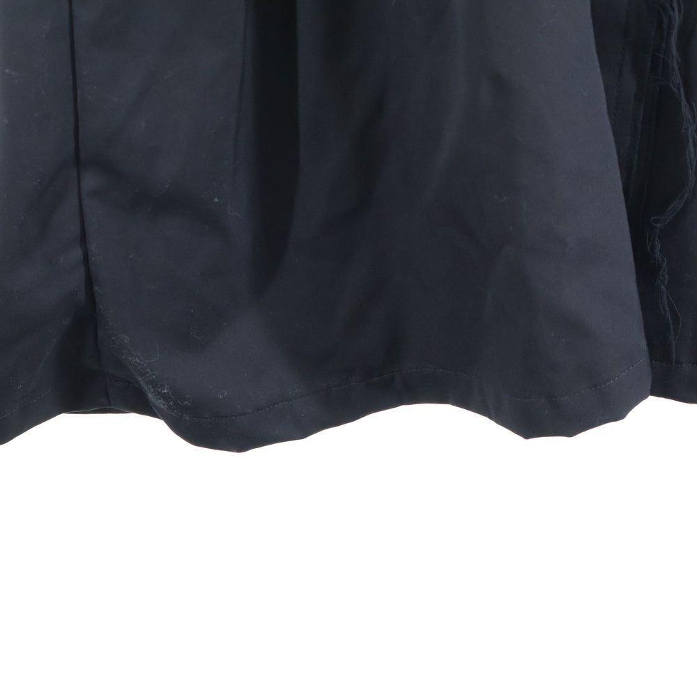 Y's(ワイズ) 17SS ウール ギャバ 前開断切 ジップアップ コート ブラック YU-D08-138 レディース