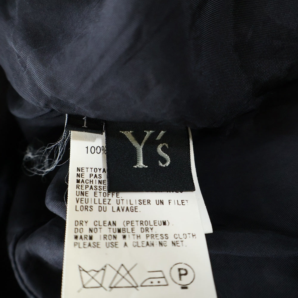 Y's(ワイズ) 17SS ウール ギャバ 前開断切 ジップアップ コート ブラック YU-D08-138 レディース