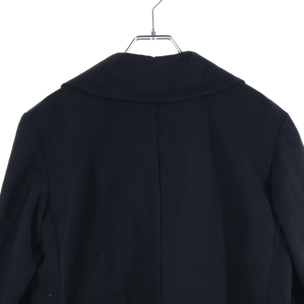 Yohji Yamamoto + NOIR(ヨウジヤマモトプリュスノアール) ウールギャバジン ジップアップ テーラードジャケット ブラック NY-J02-100 レディース