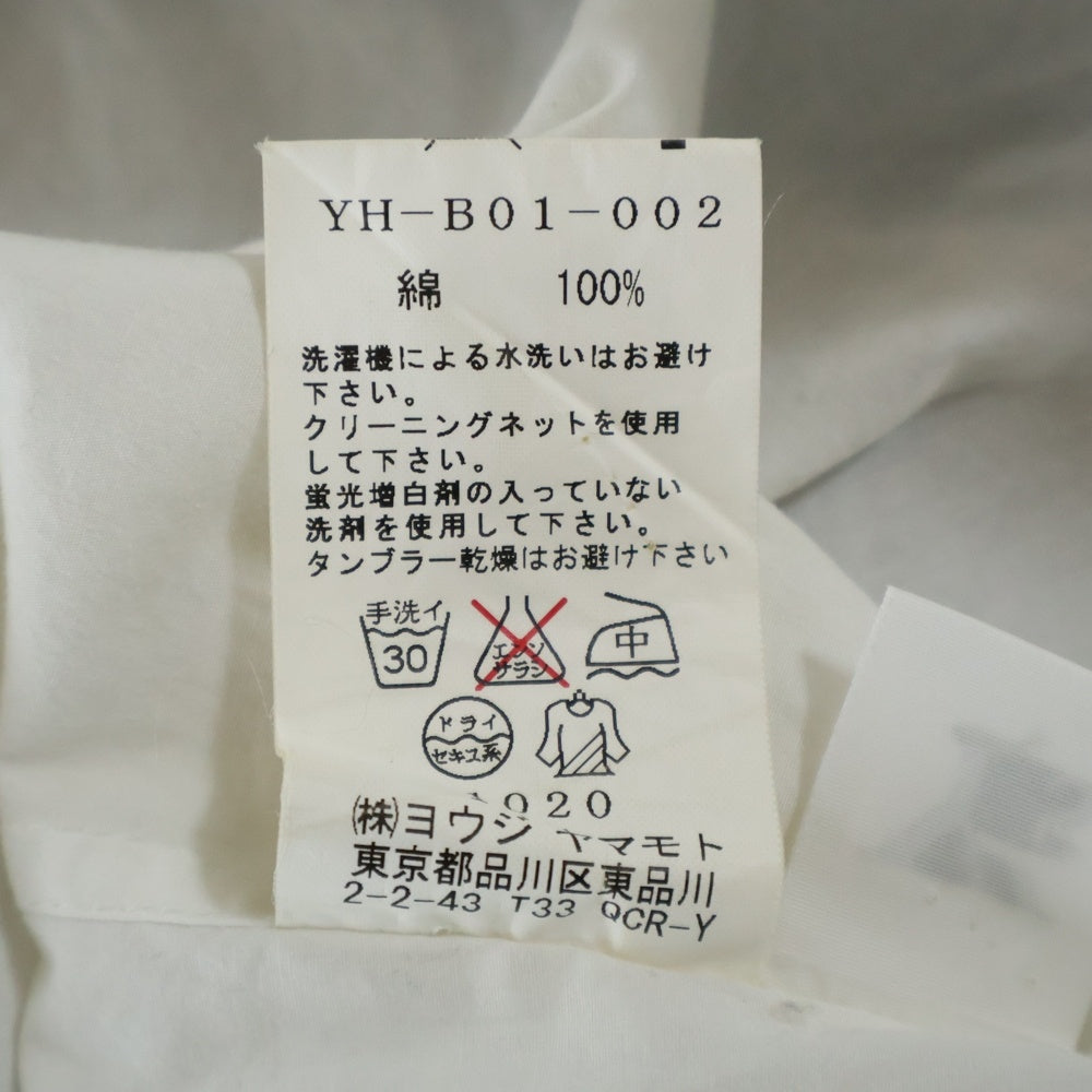 Y's(ワイズ) 12SS アシンメトリー コットン 長袖シャツ ホワイト レディース YH-B01-002