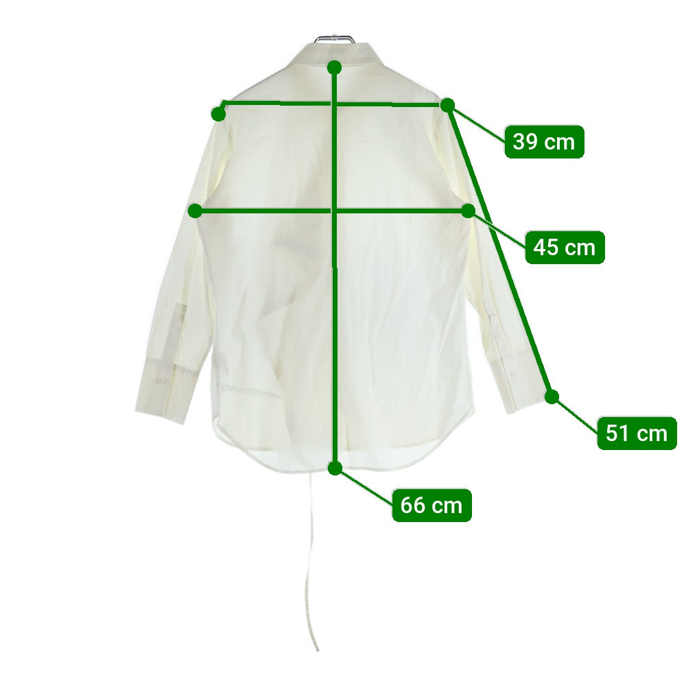 Y's(ワイズ) 12SS アシンメトリー コットン 長袖シャツ ホワイト レディース YH-B01-002