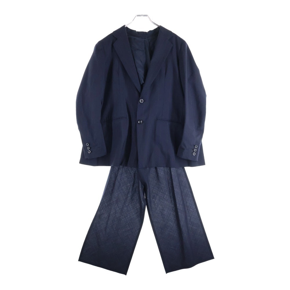 Ujoh(ウジョー) ドレープ ノット 1B ストライプ テーラードジャケット ブラック U791-J02-102 レディース