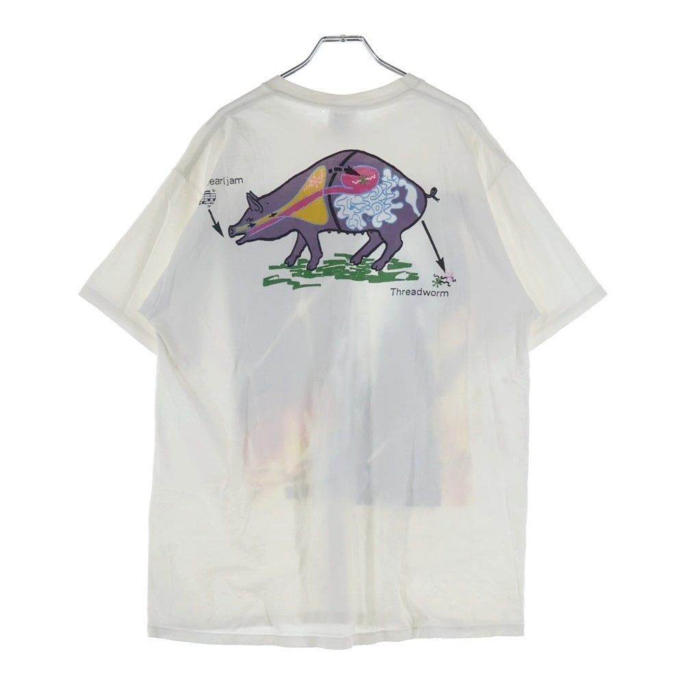 VINTAGE(ヴィンテージ) 90S VINTAGE 1993 PEARL JAM THREADWORM WHITE NICE MAN ヴィンテージ パール ジャム 両面 プリント クルーネック 半袖 Tシャツカットソー ホワイト