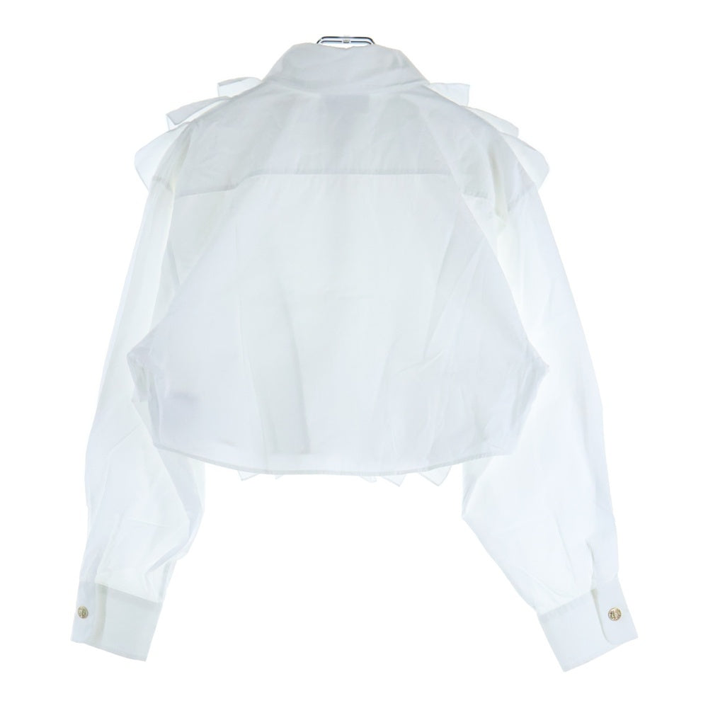 CHANEL(シャネル) ラインストーン フリル ブラウス 長袖シャツ レディース ホワイト P73037V12974