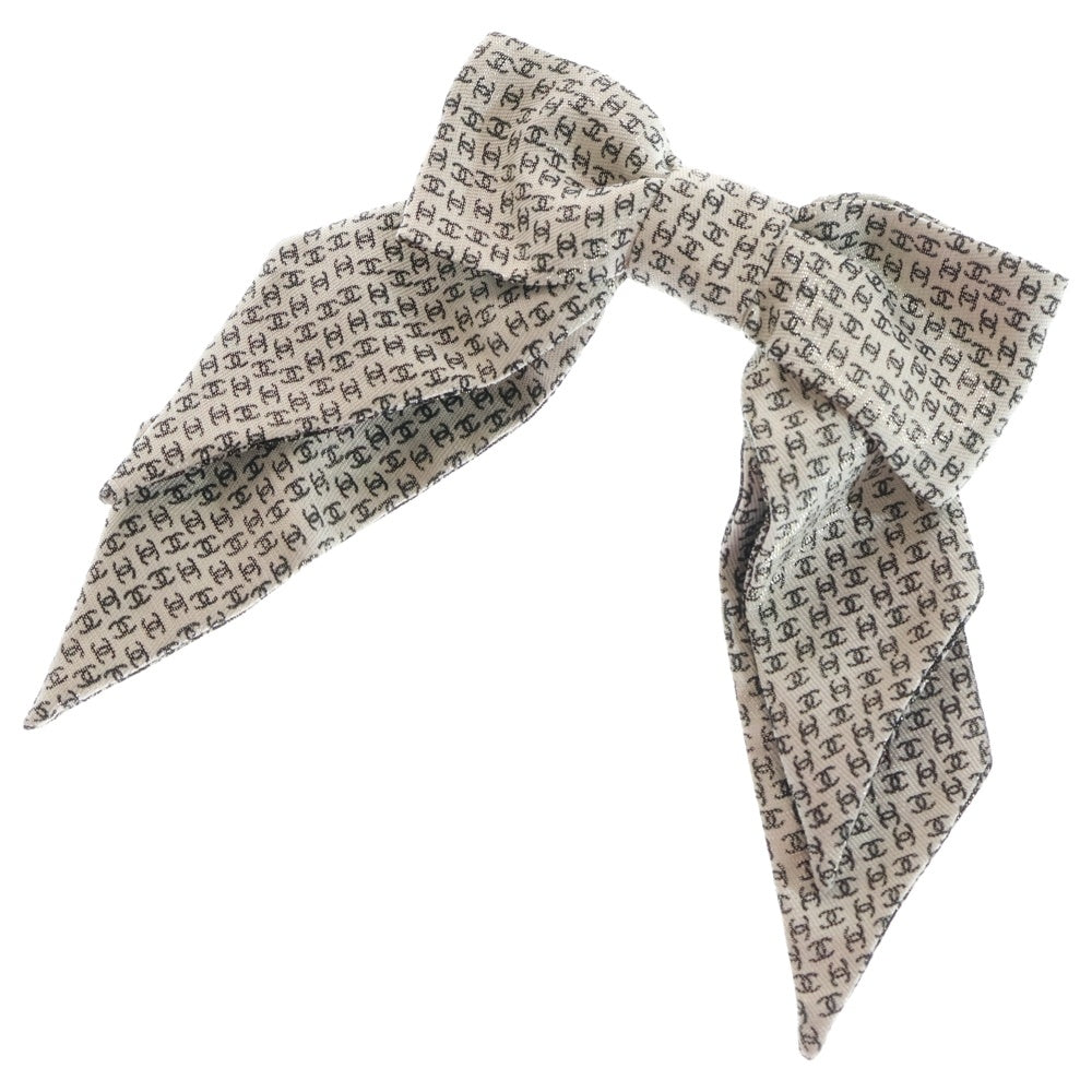 CHANEL(シャネル) ココマーク リボン ボウ バレッタ 髪留め ホワイト/ブラック レディース