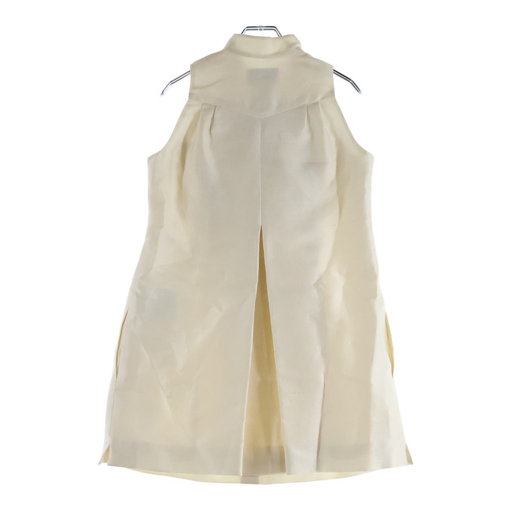 CHANEL(シャネル) ノースリーブ ココマークボタン リボン シルクワンピース ドレス レディース アイボリー P34944V25229