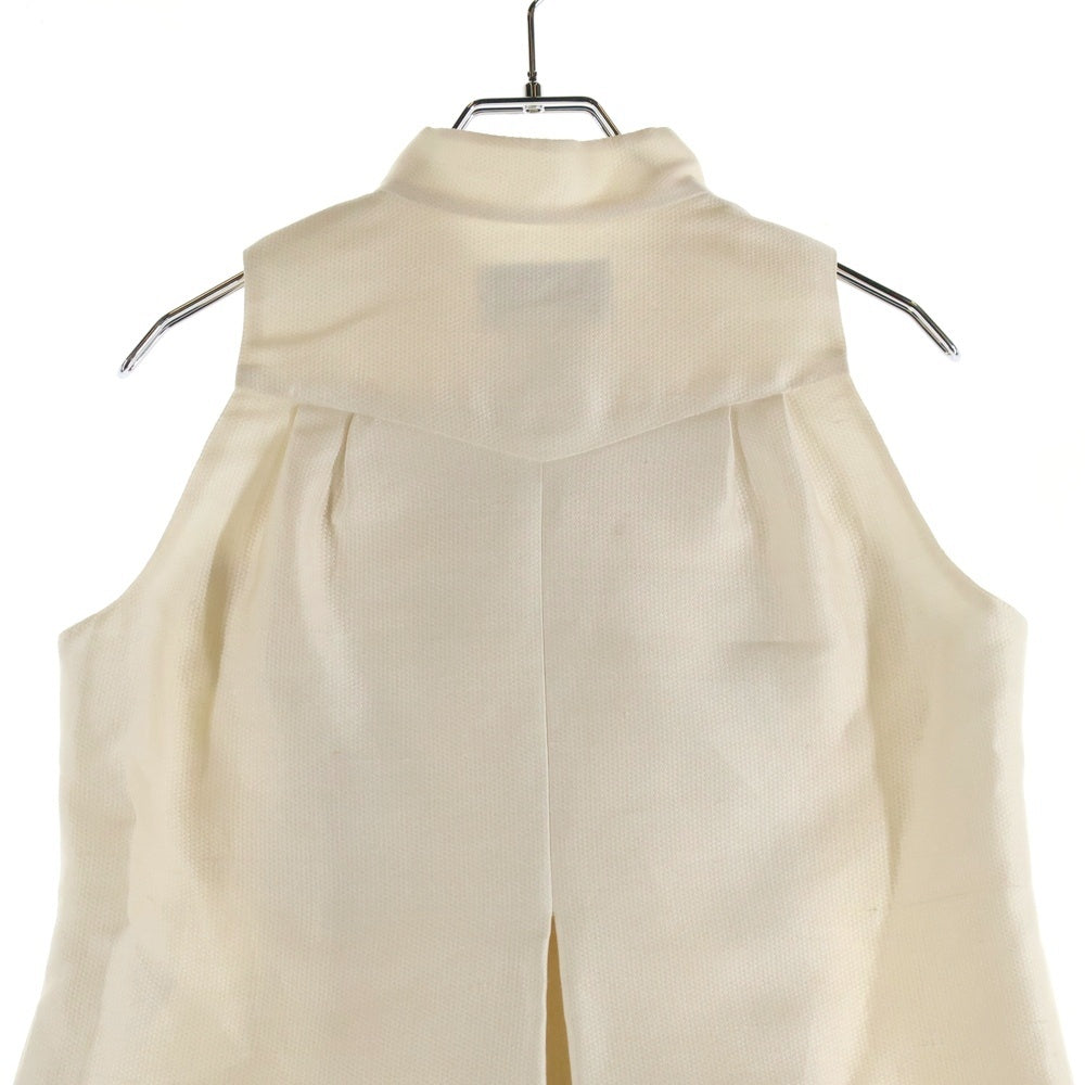 CHANEL(シャネル) ノースリーブ ココマークボタン リボン シルクワンピース ドレス レディース アイボリー P34944V25229