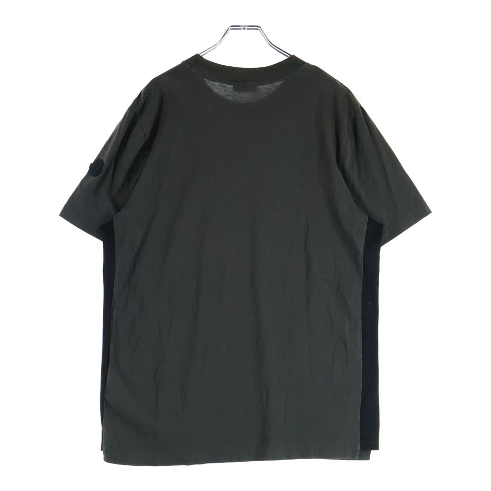 MONCLER(モンクレール) 22SS MAGLIA MANICHE CORTE サイドメッシュ フロントロゴ クルーネック 半袖Tシャツ カットソー カーキ I10918C00009 829H8