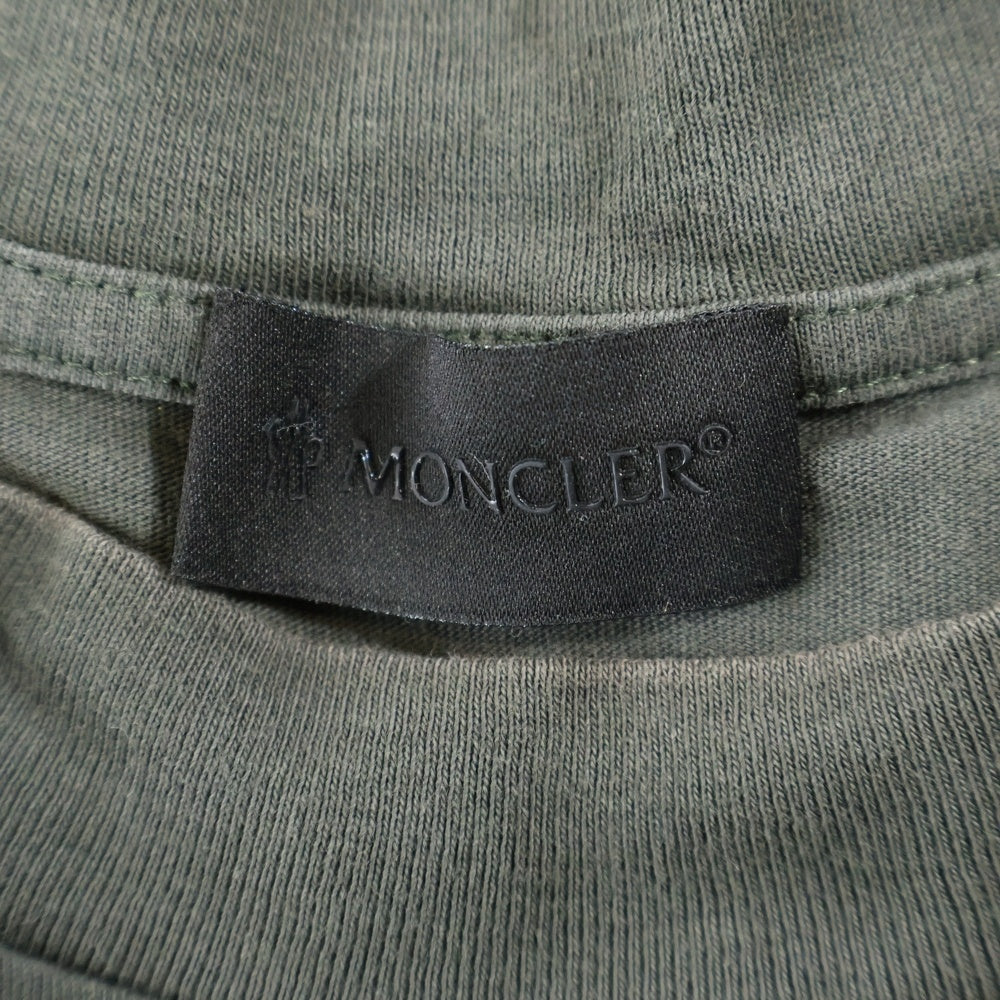 MONCLER(モンクレール) 22SS MAGLIA MANICHE CORTE サイドメッシュ フロントロゴ クルーネック 半袖Tシャツ カットソー カーキ I10918C00009 829H8
