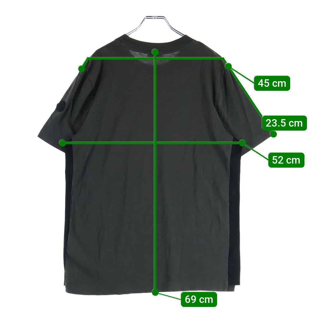 MONCLER(モンクレール) 22SS MAGLIA MANICHE CORTE サイドメッシュ フロントロゴ クルーネック 半袖Tシャツ カットソー カーキ I10918C00009 829H8