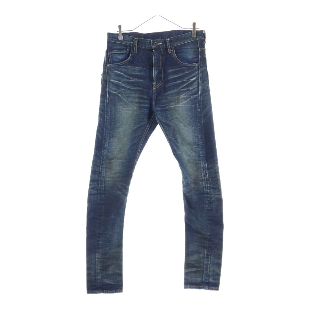ISAMU KATAYAMA BACKLASH(イサムカタヤマバックラッシュ) ストレッチデニム13oz ステアレザー サルエル デニムパンツ インディゴ 1483-02