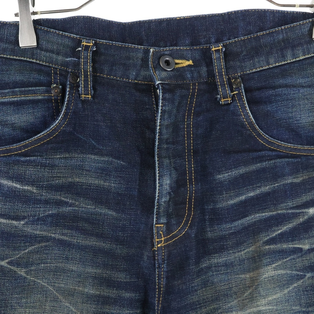 ISAMU KATAYAMA BACKLASH(イサムカタヤマバックラッシュ) ストレッチデニム13oz ステアレザー サルエル デニムパンツ インディゴ 1483-02