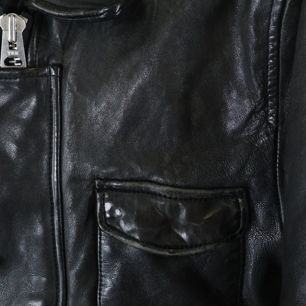 glamb(グラム) Rosso Riders Jacket ロッソ シープレザー ライダースジャケット ブラック GB0318/JKT05