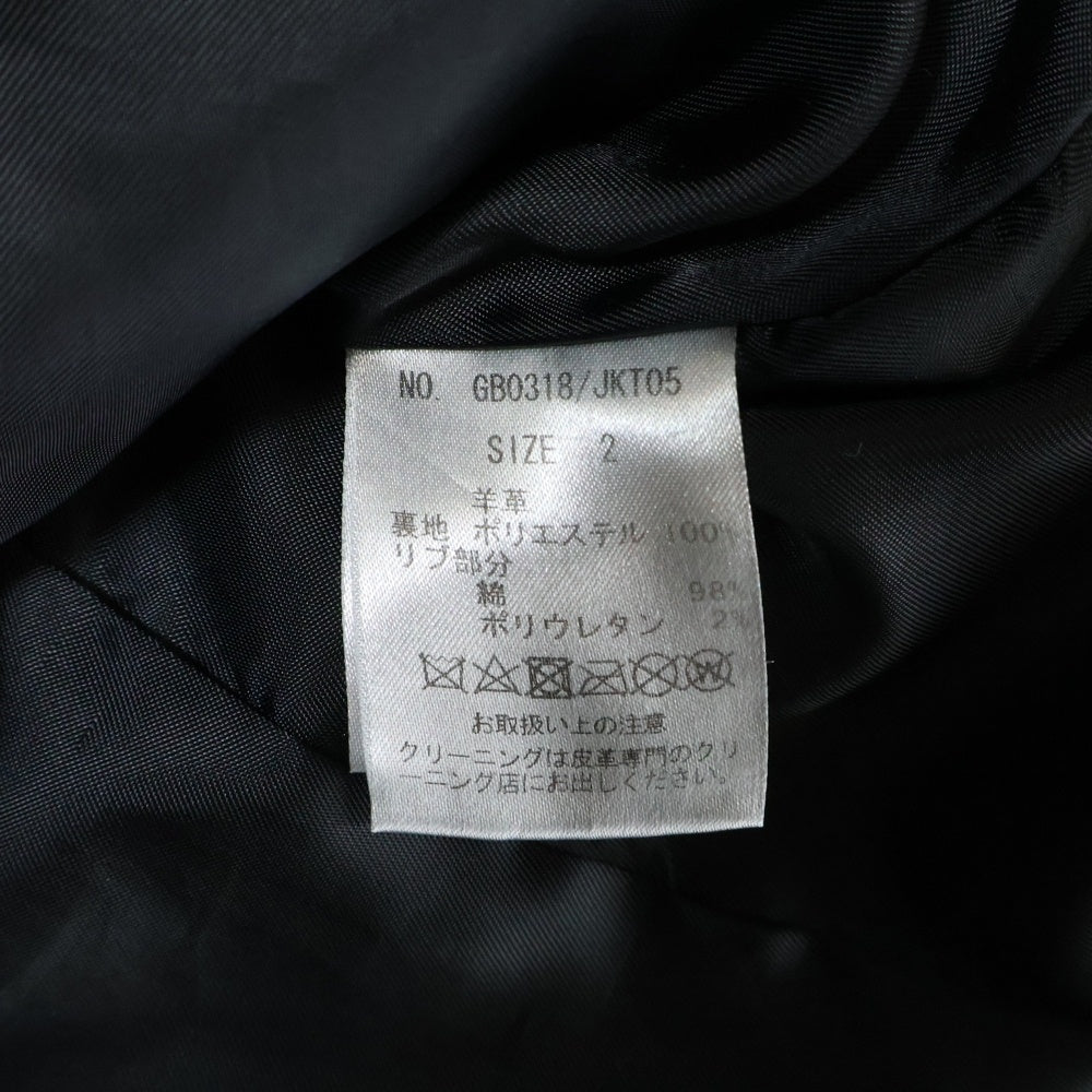 glamb(グラム) Rosso Riders Jacket ロッソ シープレザー ライダースジャケット ブラック GB0318/JKT05