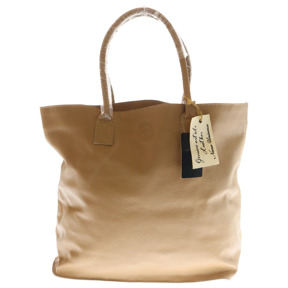 nano universe(ナノユニバース) レザー カットオフ トート ハンドバッグ ベージュ