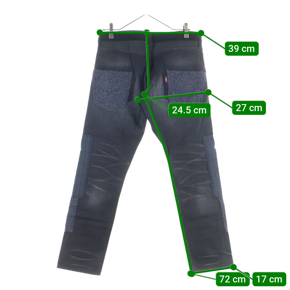 COMME des GARCONS JUNYA WATANABE MAN(コムデギャルソンジュンヤワタナベマン) 13AW ×LEVI'S リーバイス 再構築 パッチワーク デニムパンツ ブラック WL-P207 AD2013