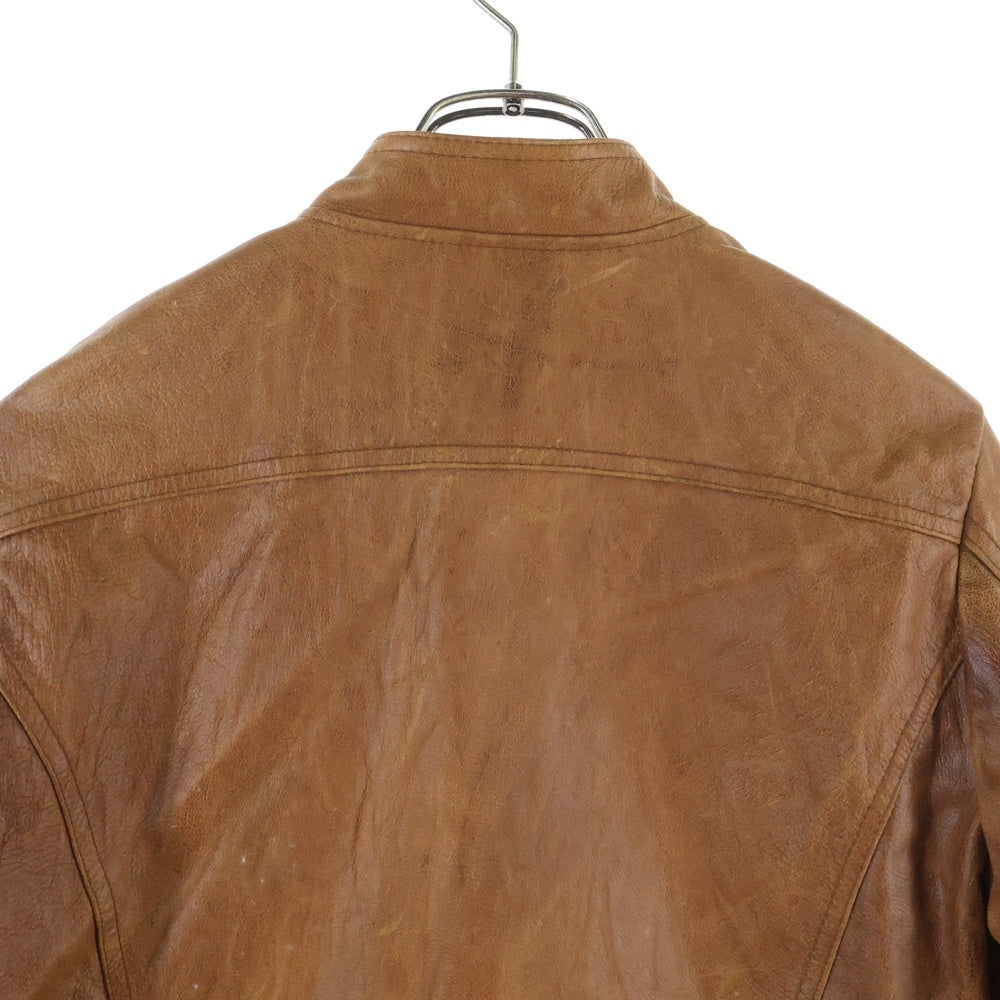 NO BRAND(ノーブランド) L' homme en cuir ロムエンキュイール レザー シングルライダース ジャケット ブラウン
