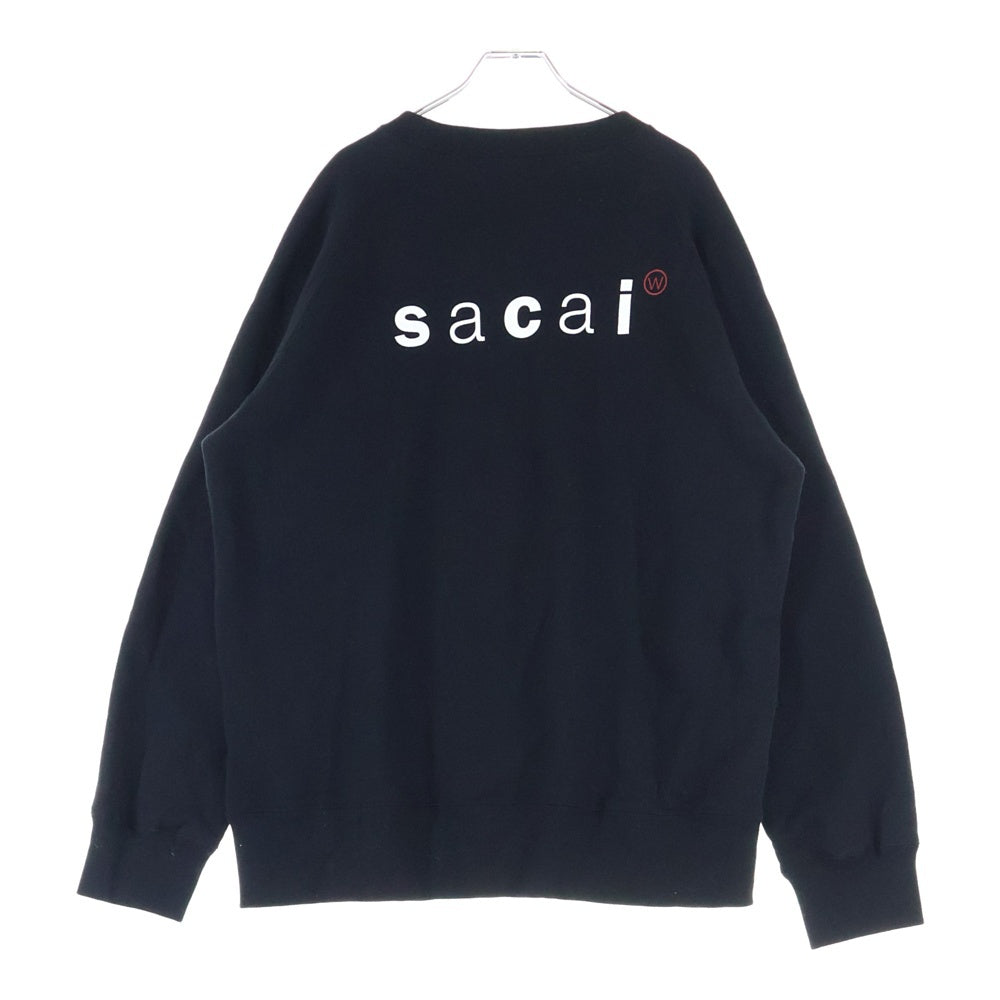 Sacai(サカイ) 25SS ×WTAPS Print Pullover ダブルタップス クルーネック スウェットトレーナー ブラック KU25-0926S