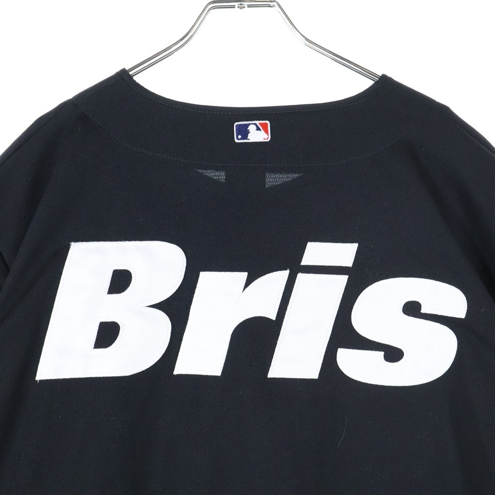 F.C.R.B./F.C.Real Bristol/FCRB(エフシーアールビー/エフシーレアルブリストル) 21AW ×MLB Fanatics TOUR BASEBALL SHIRT ツアー ベースボール 半袖シャツ ブラック MM21-ML-1F01