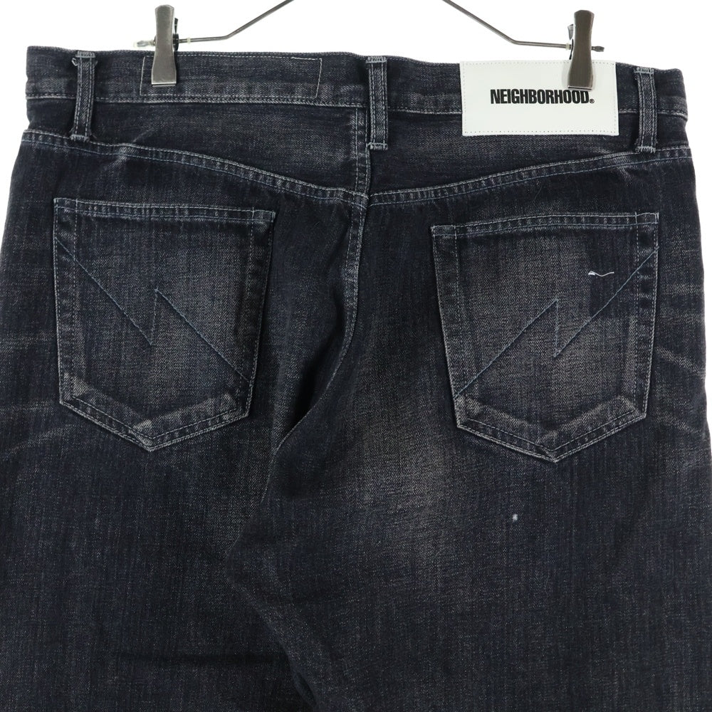 NEIGHBORHOOD(ネイバーフッド) 24SS WASHED DENIM DP MID PANTS ウォッシュド テーパードデニムパンツ ブラック 241XBNH-PTM06