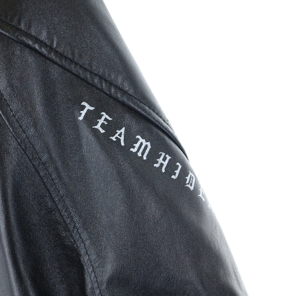 Hideandseek(ハイドアンドシーク) 24AW Zip Leather Jacket シープレザー 裏地キルティング ジップアップ ジャケット ブラック HJ-100124