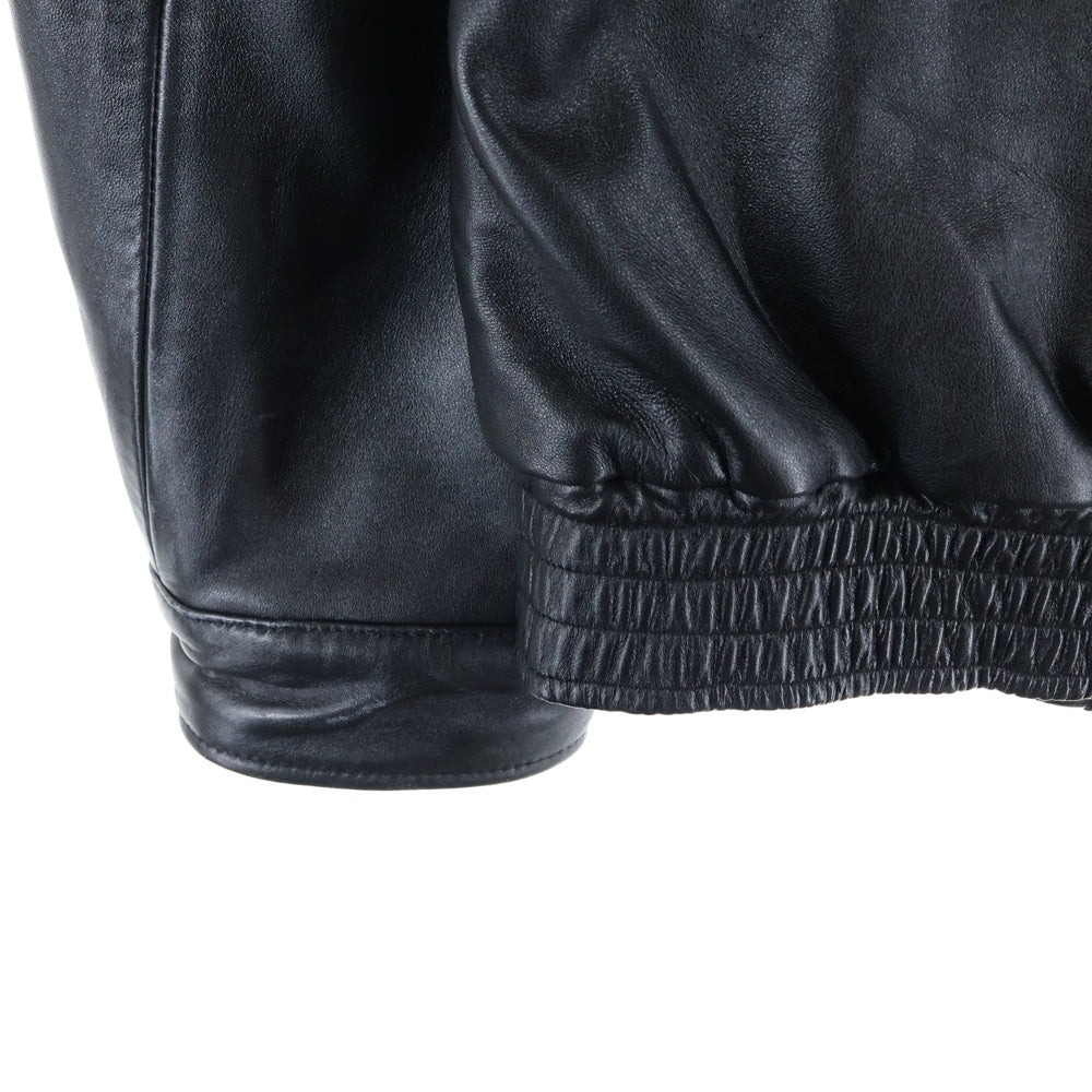 Hideandseek(ハイドアンドシーク) 24AW Zip Leather Jacket シープレザー 裏地キルティング ジップアップ ジャケット ブラック HJ-100124