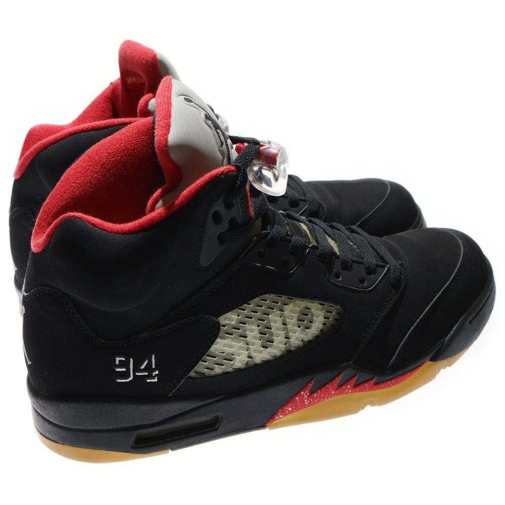 NIKE(ナイキ) ×SUPREME AIR JORDAN 5 RETRO シュプリーム エアジョーダン 5 レトロ ハイカットスニーカー ブラック US10/28cm 824371-001