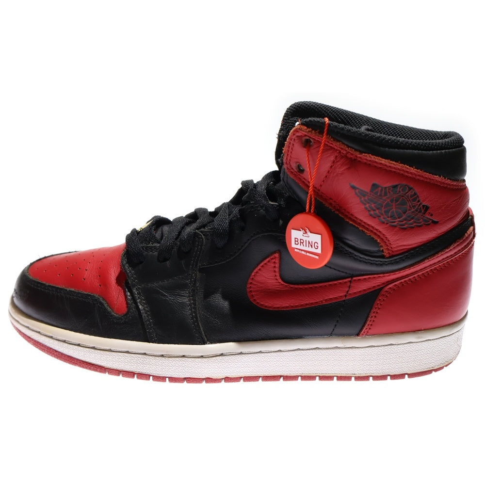 NIKE(ナイキ) 【観賞用 2013年製】AIR JORDAN 1 RETRO HIGH OG BRED エアジョーダン レトロ ブレッド ハイカットスニーカー ブラック/レッド US9.5/27.5cm 555088-023