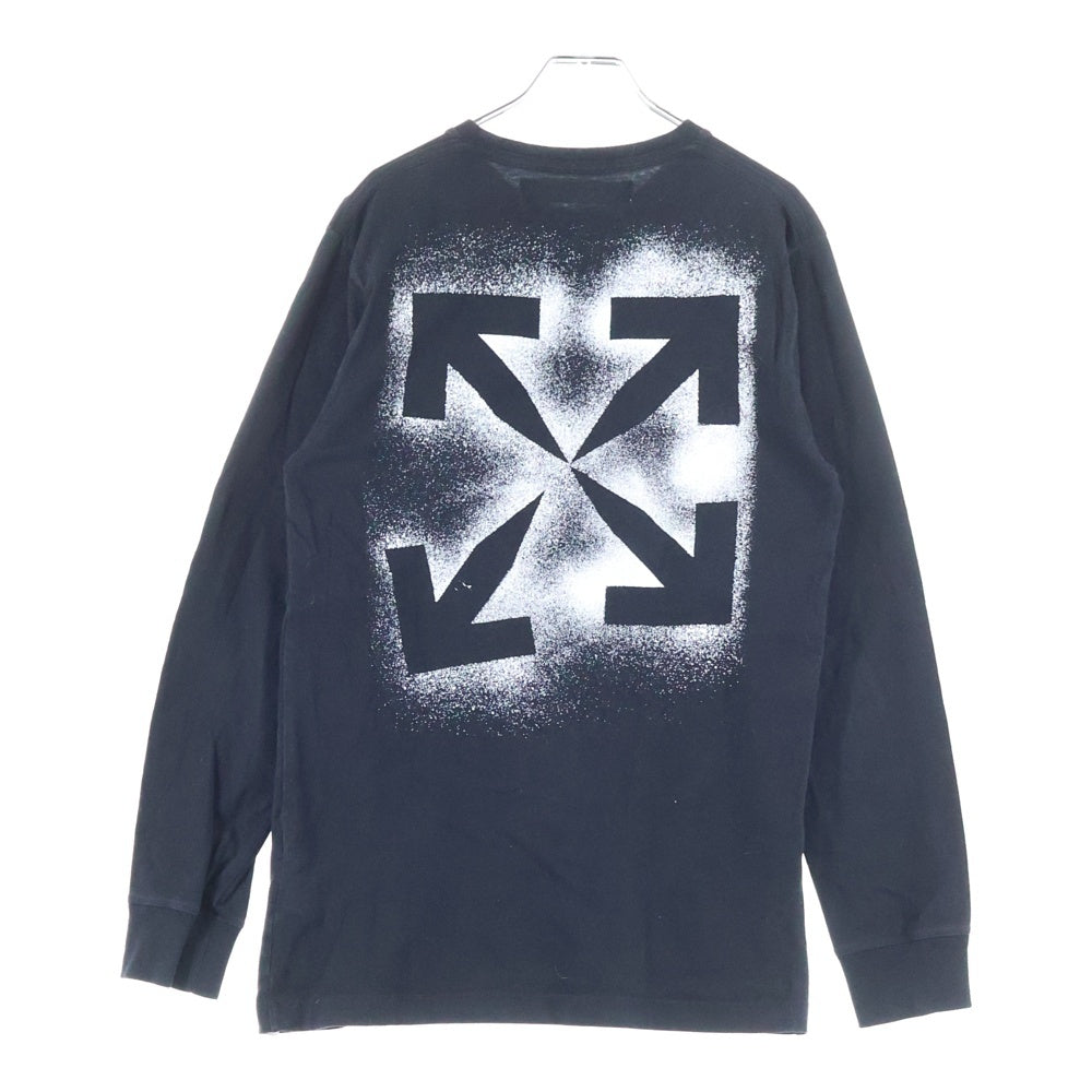OFF-WHITE(オフホワイト) 20AW SPRAY ARROWS LS T-SHIRT スプレーアローロゴ クルーネック長袖Tシャツ カットソー ブラック OMAB001E20JER004