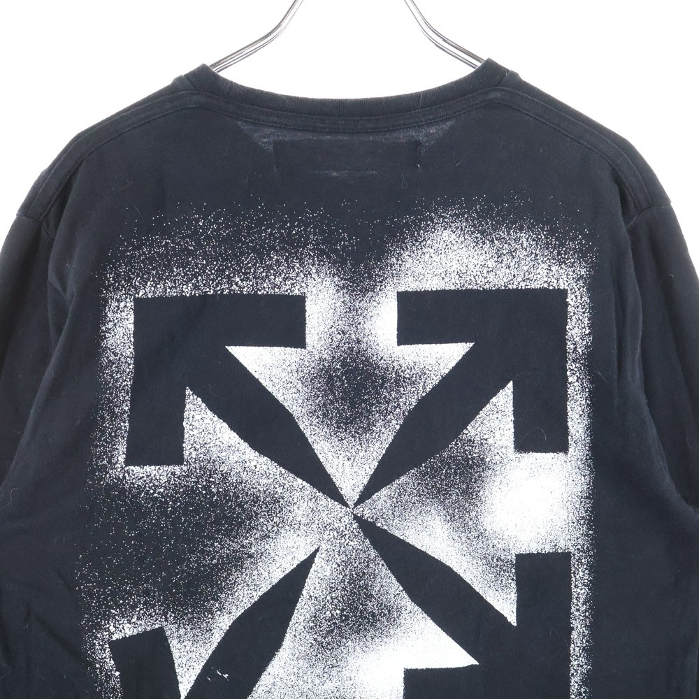 OFF-WHITE(オフホワイト) 20AW SPRAY ARROWS LS T-SHIRT スプレーアローロゴ クルーネック長袖Tシャツ カットソー ブラック OMAB001E20JER004