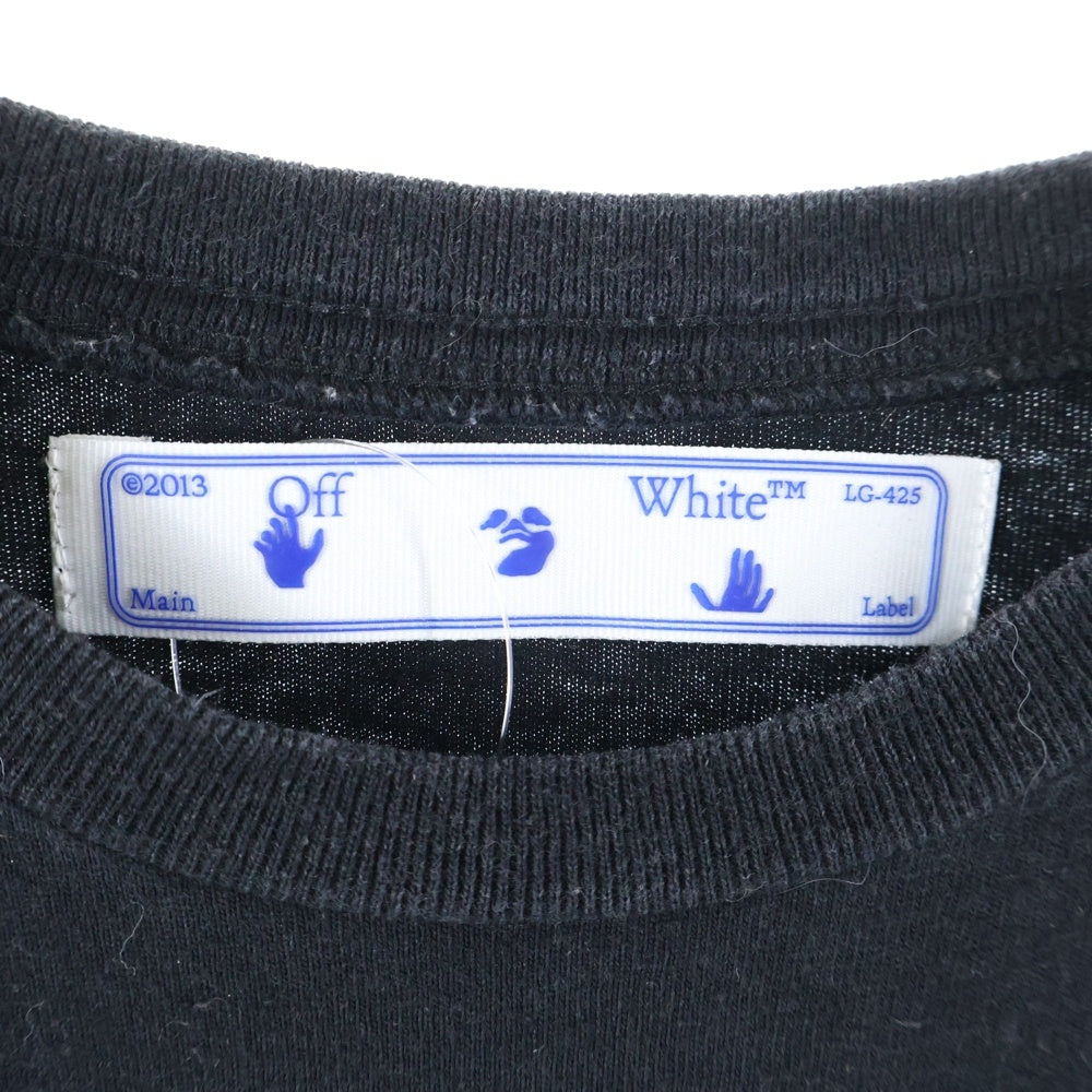 OFF-WHITE(オフホワイト) 20AW SPRAY ARROWS LS T-SHIRT スプレーアローロゴ クルーネック長袖Tシャツ カットソー ブラック OMAB001E20JER004