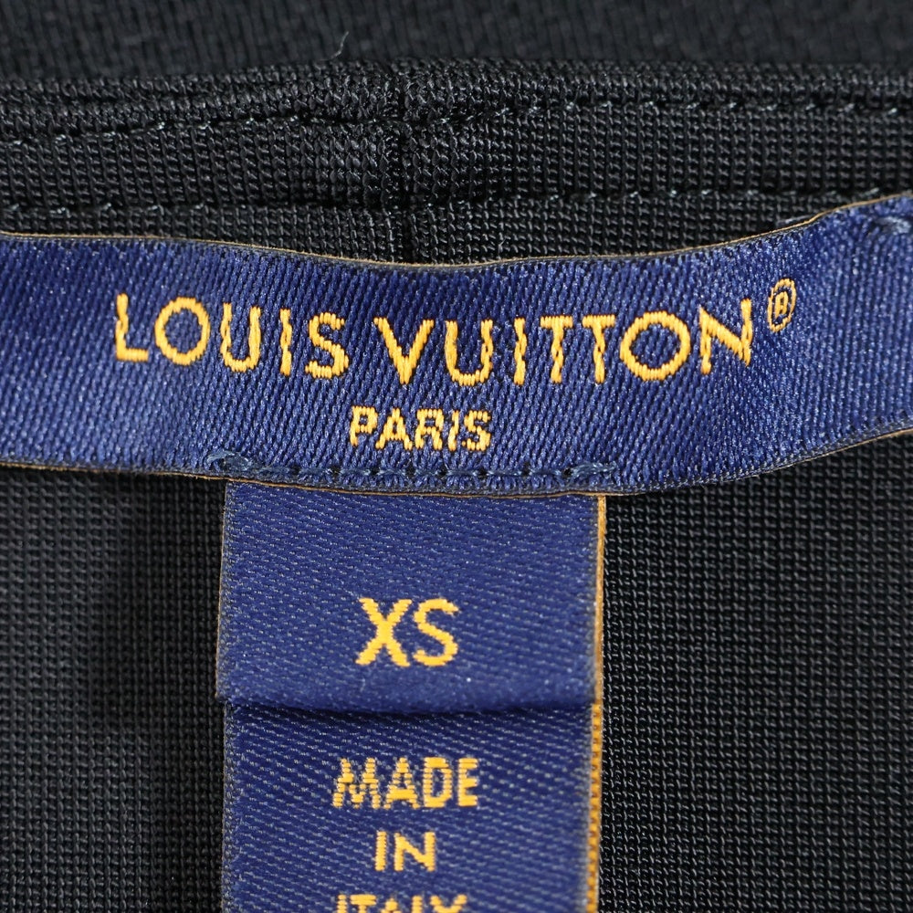 LOUIS VUITTON(ルイヴィトン) 25SS ストライプインサート テクニカルジャージー ドレス レーヨン ノースリーブワンピース ブラック/ブラウン レディース RW251WB UOK FSJD93