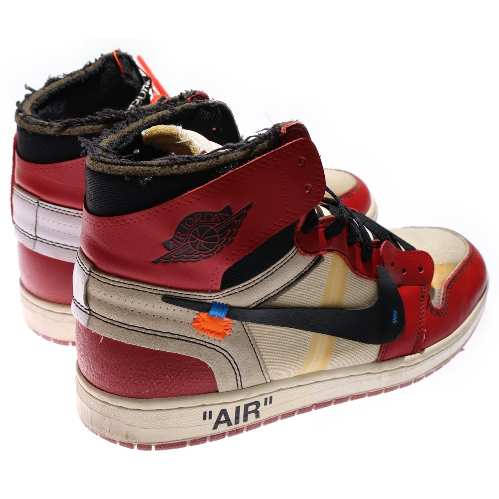 NIKE(ナイキ) ×OFF-WHITE THE 10 AIR JORDAN 1 CHICAGO オフホワイト ザテン エアジョーダン1 シカゴ ハイカットスニーカー US10/28cm ホワイト/レッド AA3834-101