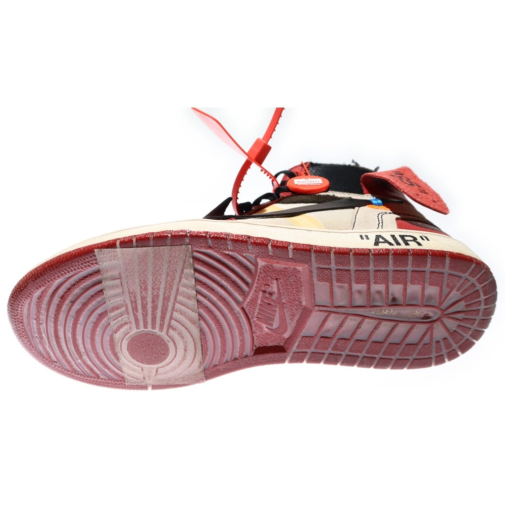 NIKE(ナイキ) ×OFF-WHITE THE 10 AIR JORDAN 1 CHICAGO オフホワイト ザテン エアジョーダン1 シカゴ ハイカットスニーカー US10/28cm ホワイト/レッド AA3834-101