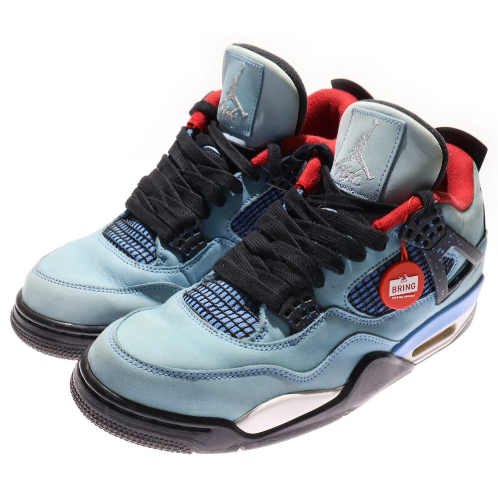 NIKE(ナイキ) ×TRAVIS SCOTT AIR JORDAN 4 RETRO CACTUS JACK トラヴィススコット エアジョーダン 4 ハイカットスニーカー ブルー US10.5/28.5cm 308497-406