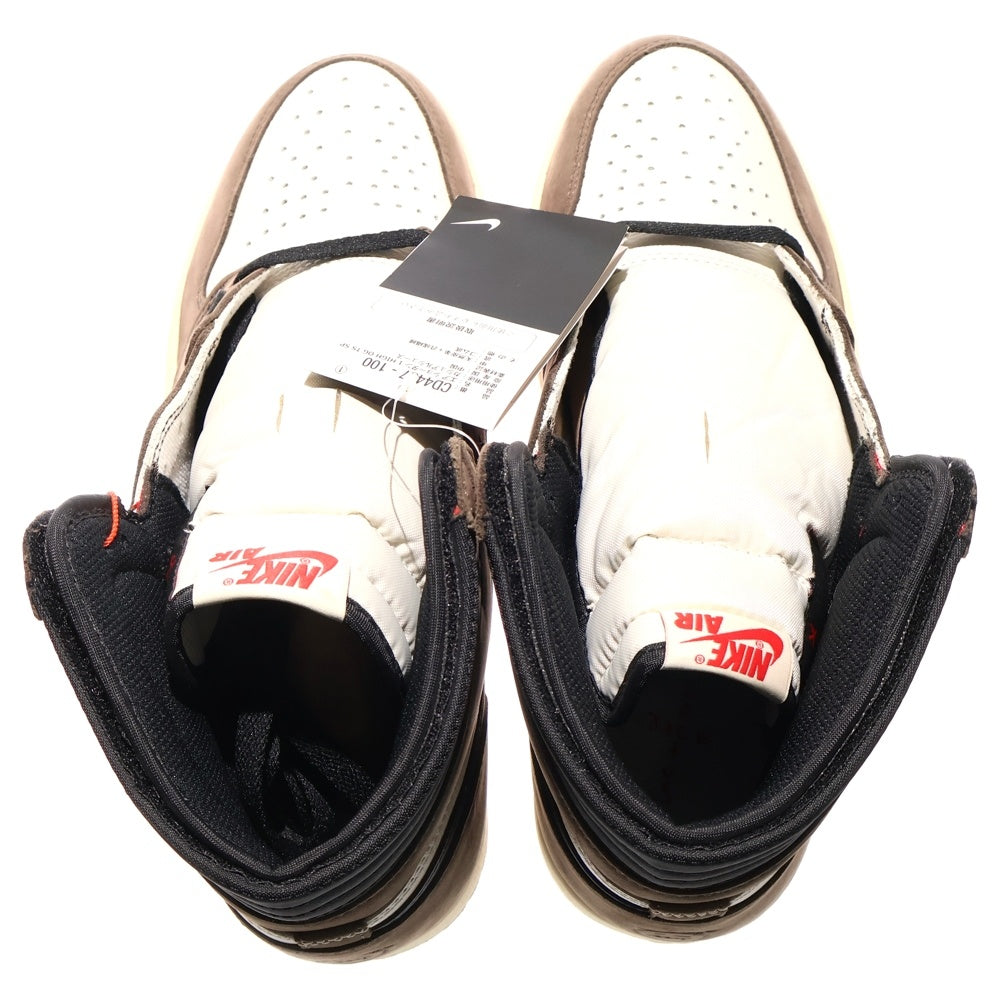 NIKE(ナイキ) ×TRAVIS SCOTT AIR JORDAN 1 RETRO HIGH OG TS SP トラヴィススコット エアジョーダン1 レトロ ハイ ハイカットスニーカー ブラウン US10/28cm CD4487-100