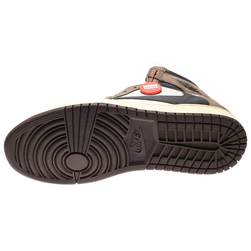 NIKE(ナイキ) ×TRAVIS SCOTT AIR JORDAN 1 RETRO HIGH OG TS SP トラヴィススコット エアジョーダン1 レトロ ハイ ハイカットスニーカー ブラウン US10/28cm CD4487-100