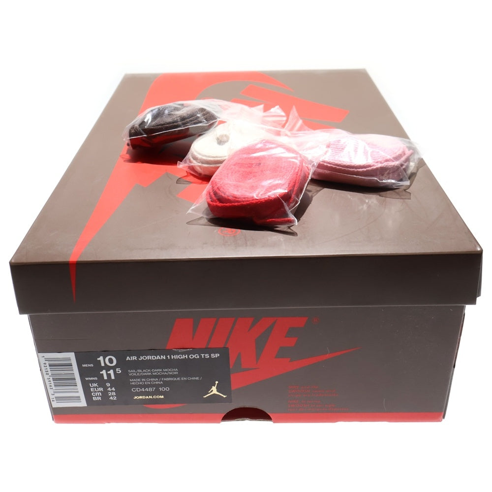 NIKE(ナイキ) ×TRAVIS SCOTT AIR JORDAN 1 RETRO HIGH OG TS SP トラヴィススコット エアジョーダン1 レトロ ハイ ハイカットスニーカー ブラウン US10/28cm CD4487-100