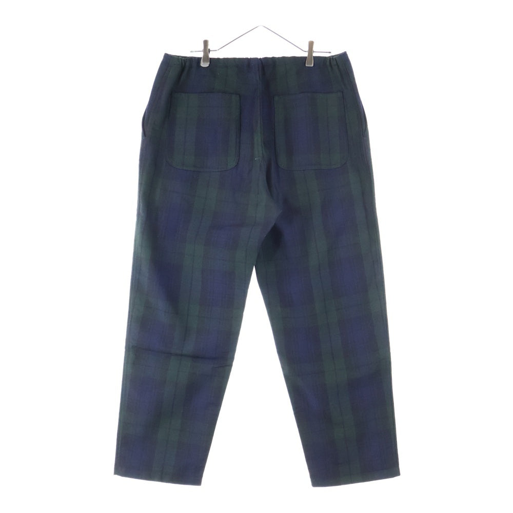 COMOLI(コモリ) 18AW ×BEAMS ビームス ポリエステル ウール チェック パンツ グリーン/ネイビー N03-03011